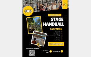 Stage handball du 24 au 28 Aout 2026