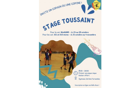 Stage de la TOUSSAINT 